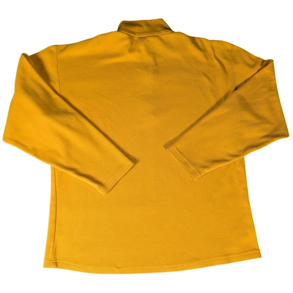 The North Face Mens Yellow 1/4 Zip Fleece‎ Pullover Textured Waffle Knit Top